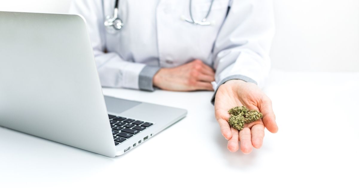 Doctor holding medical cannabis